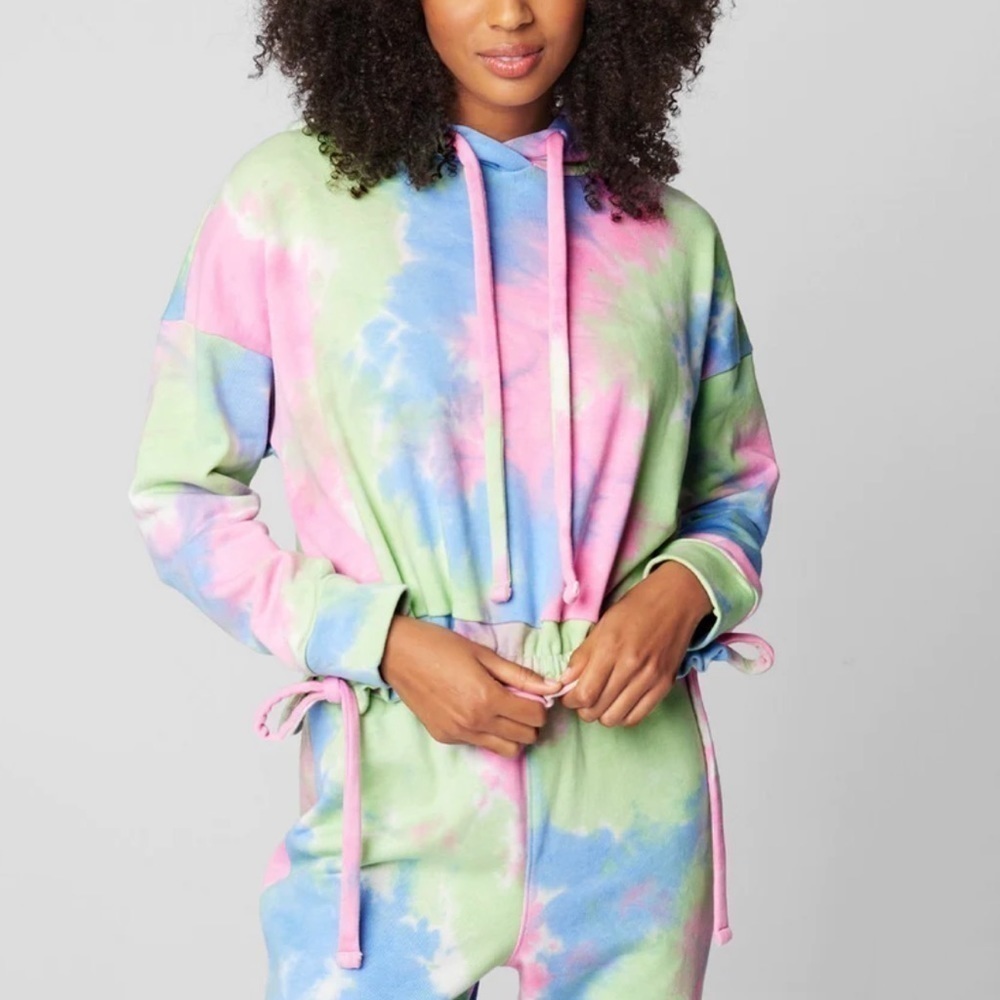 NWT Blank NYC Tease Me Tie Dye Cinched Sweatshirt